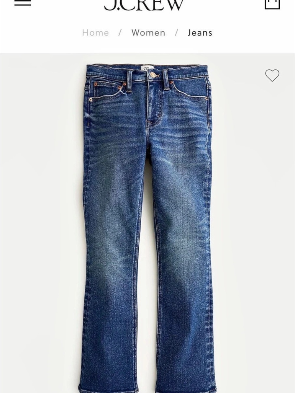 J.Crew 9" Demi-Boot Crop Jean Blue Waist 30